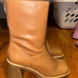 Tan Leather Women's Boots